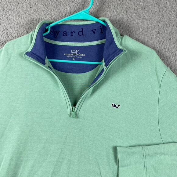 Vineyard Vines 1/4 Zip Pullover Sweater Men's Medium Green Causal Preppy - Picture 2 of 7